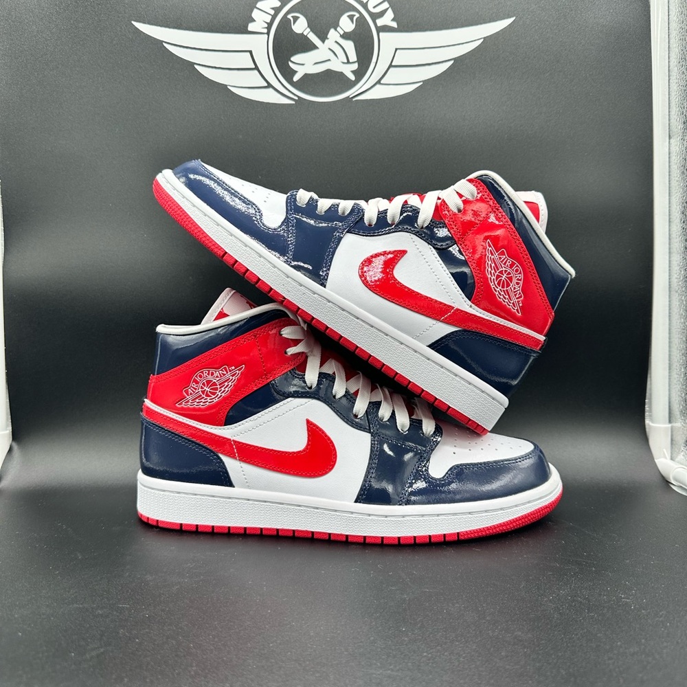 NIB Air Jordan 1 Mid “Red, White, and Blue” women’s size 9.5